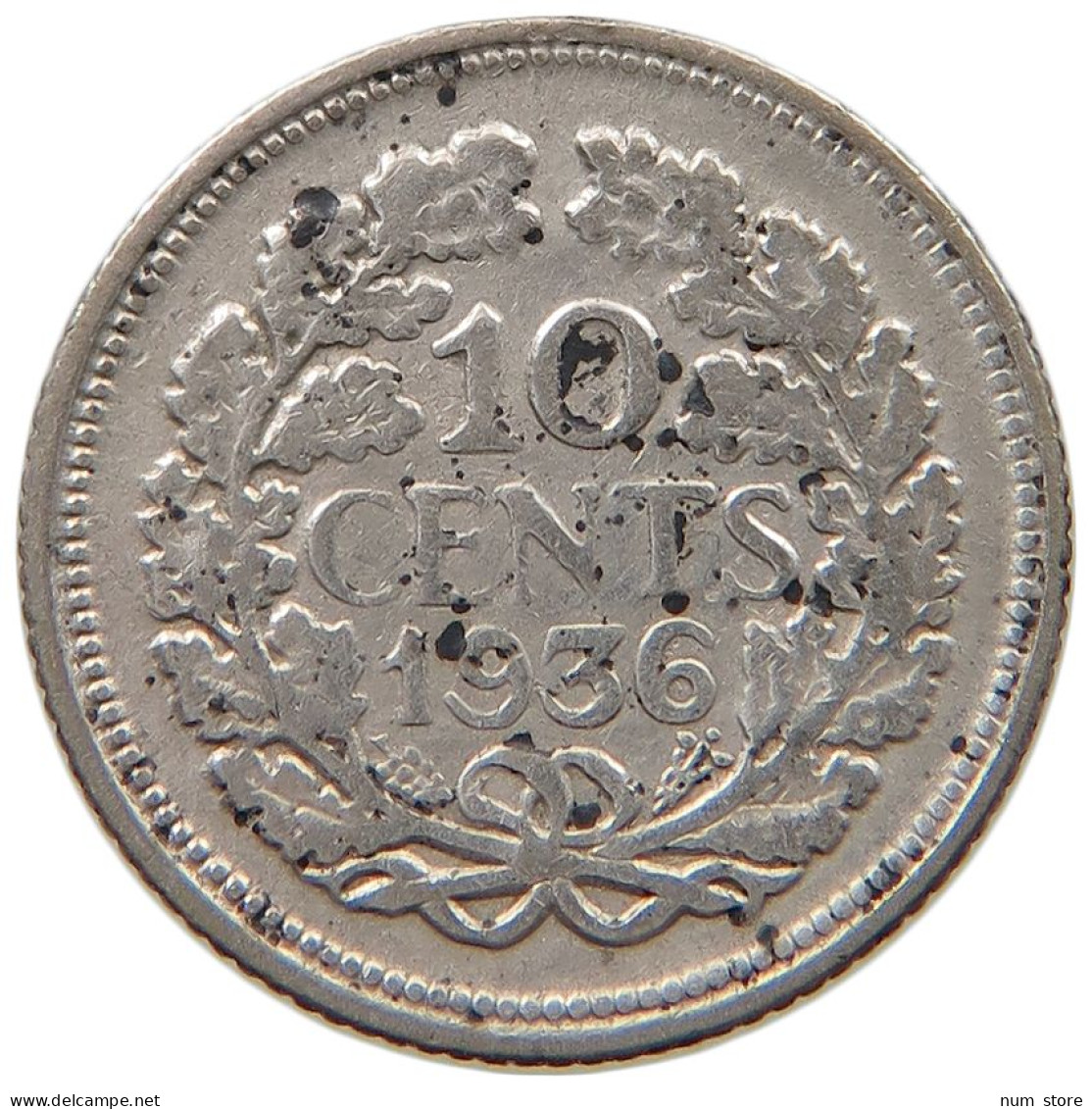 NETHERLANDS 10 CENTS 1936 #a044 1051 - 10 Cent