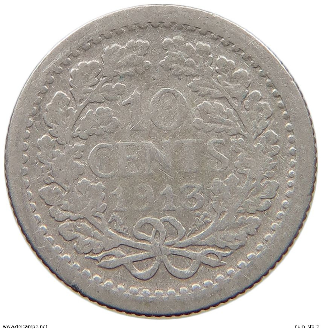 NETHERLANDS 10 CENTS 1913 #c058 0295 - 10 Cent