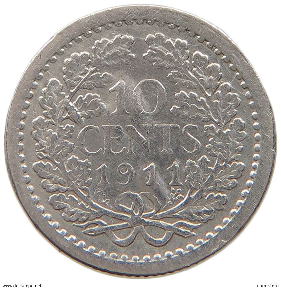 NETHERLANDS 10 CENTS 1911 #a045 0935 - 10 Cent