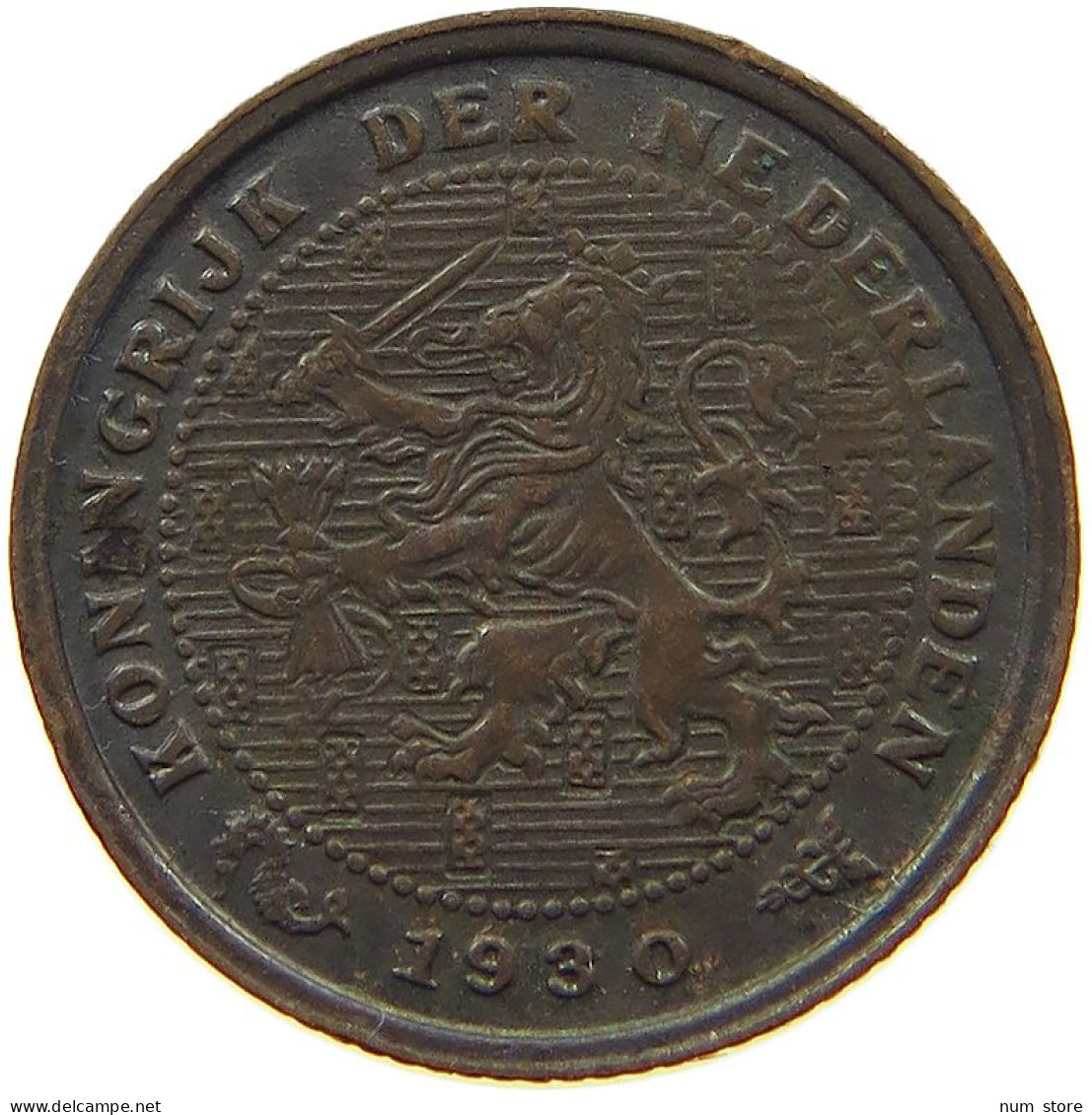 NETHERLANDS 1/2 CENT 1930 #a015 0281 - 0.5 Cent