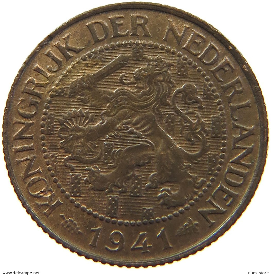 NETHERLANDS 1 CENT 1941 TOP #s019 0191 - 1 Cent