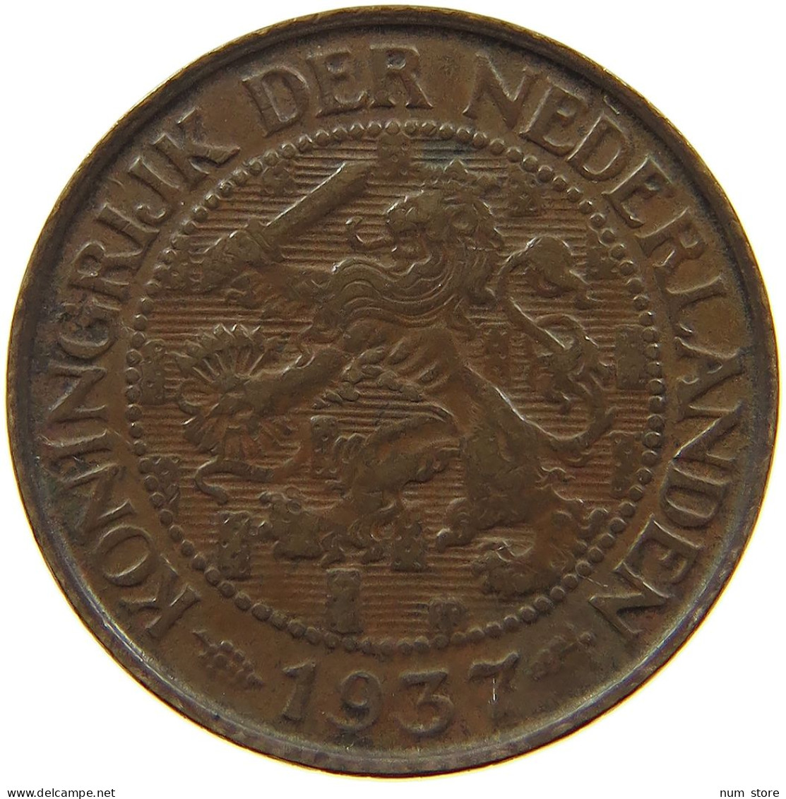 NETHERLANDS 1 CENT 1937 #a085 0807 - 1 Cent