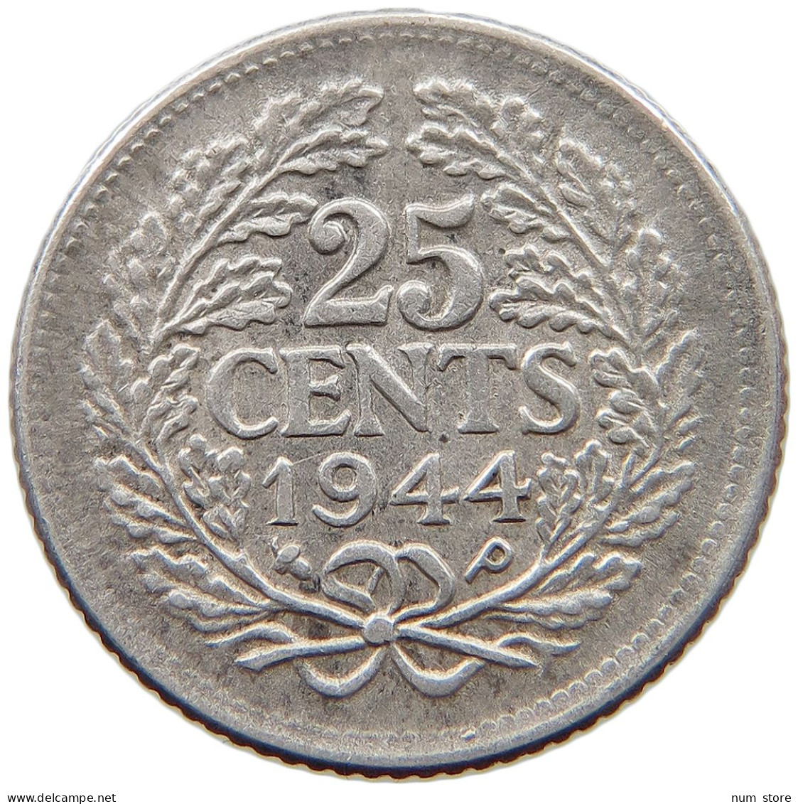 NETHERLANDS 25 CENTS 1944 P #s049 0585 - 25 Cent