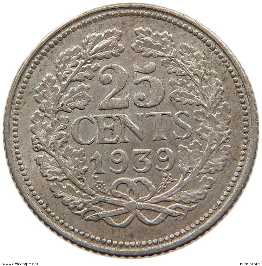 NETHERLANDS 25 CENTS 1939 #s016 0347 - 25 Cent