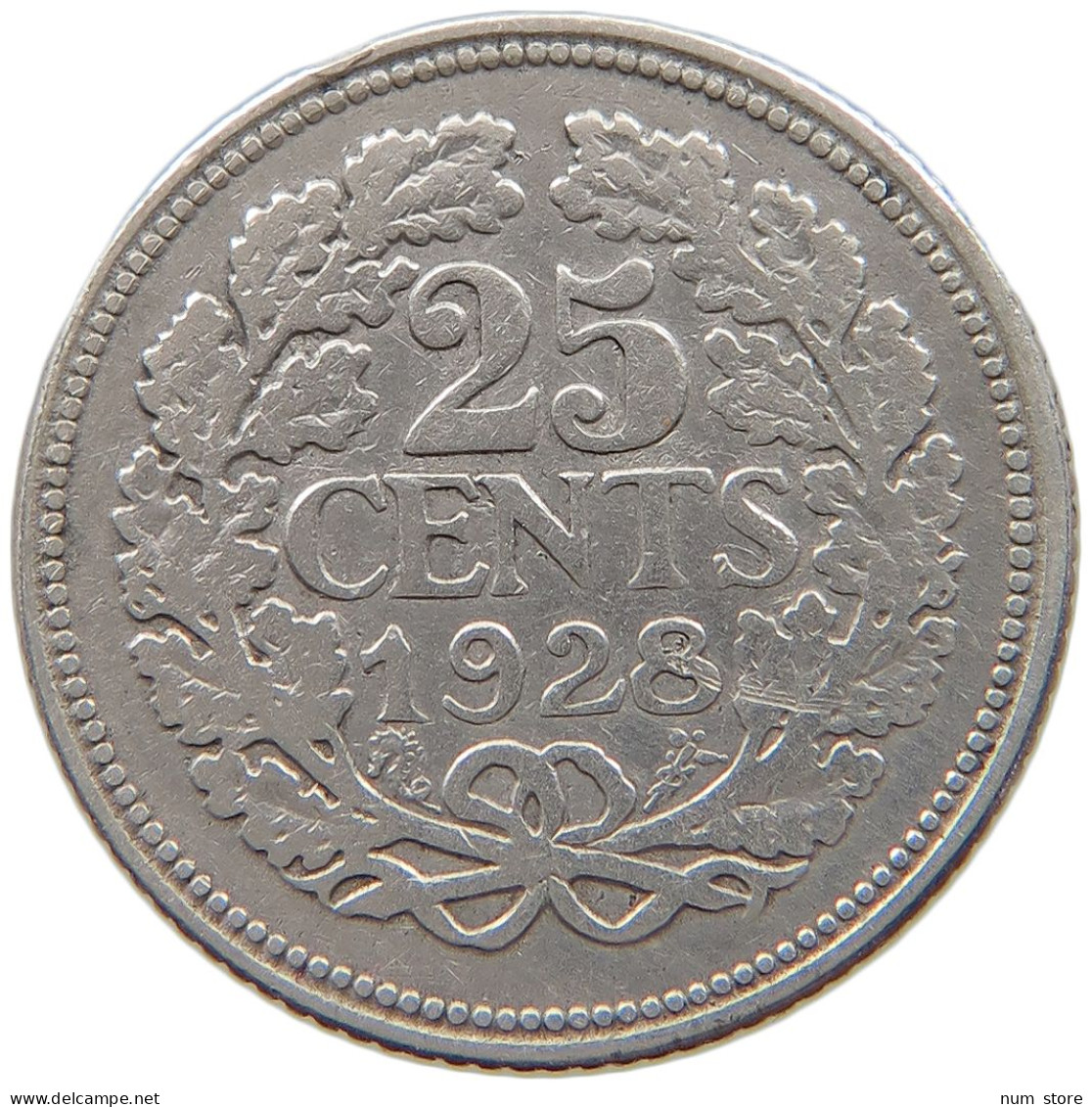 NETHERLANDS 25 CENTS 1928 #a064 0335 - 25 Cent