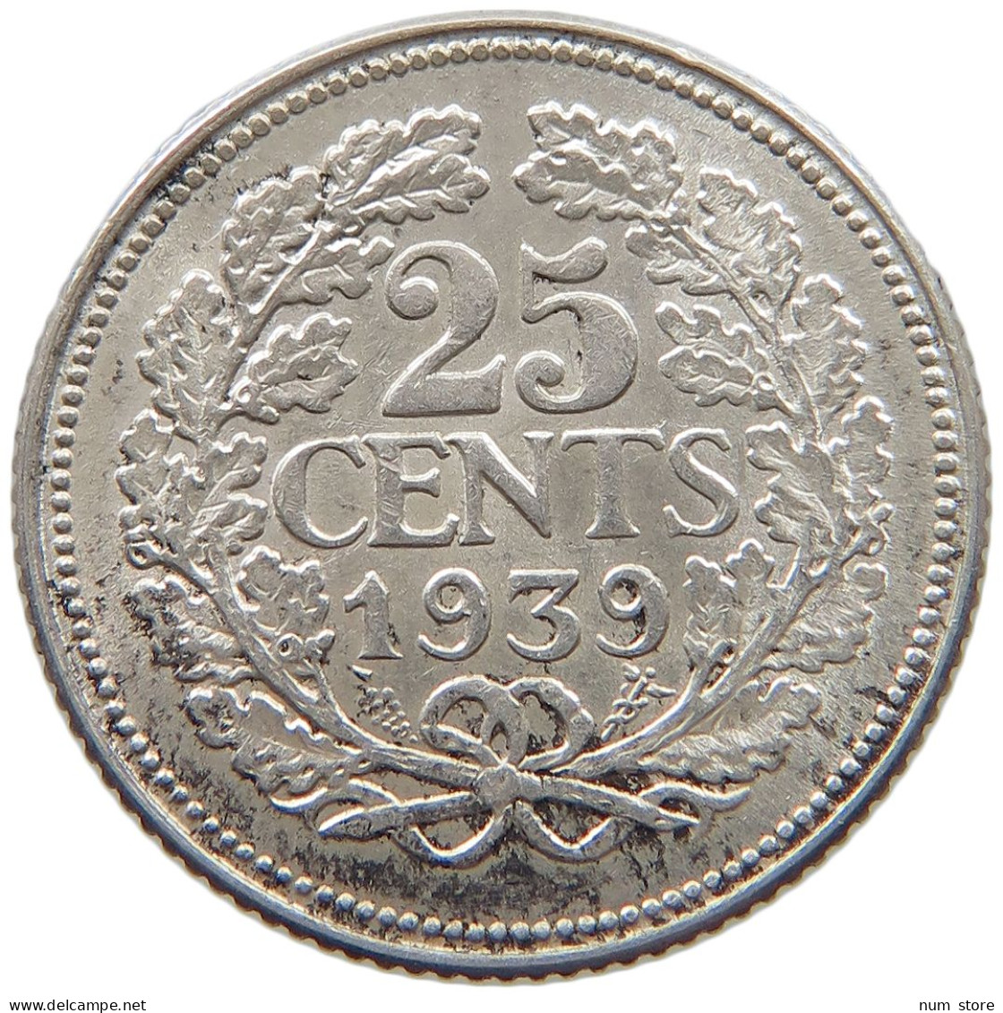NETHERLANDS 25 CENTS 1939 TOP #c018 0259 - 25 Cent