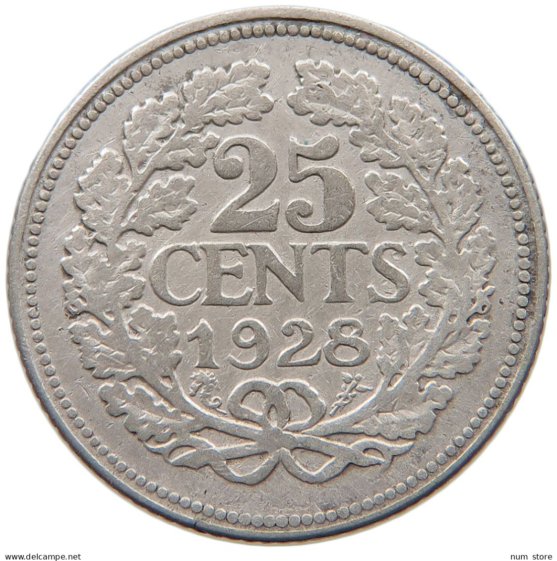 NETHERLANDS 25 CENTS 1928 #a032 0935 - 25 Cent