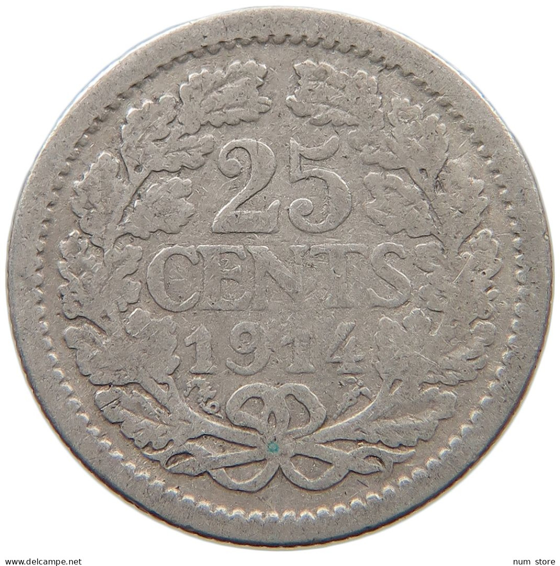 NETHERLANDS 25 CENTS 1914 #a032 0929 - 25 Centavos