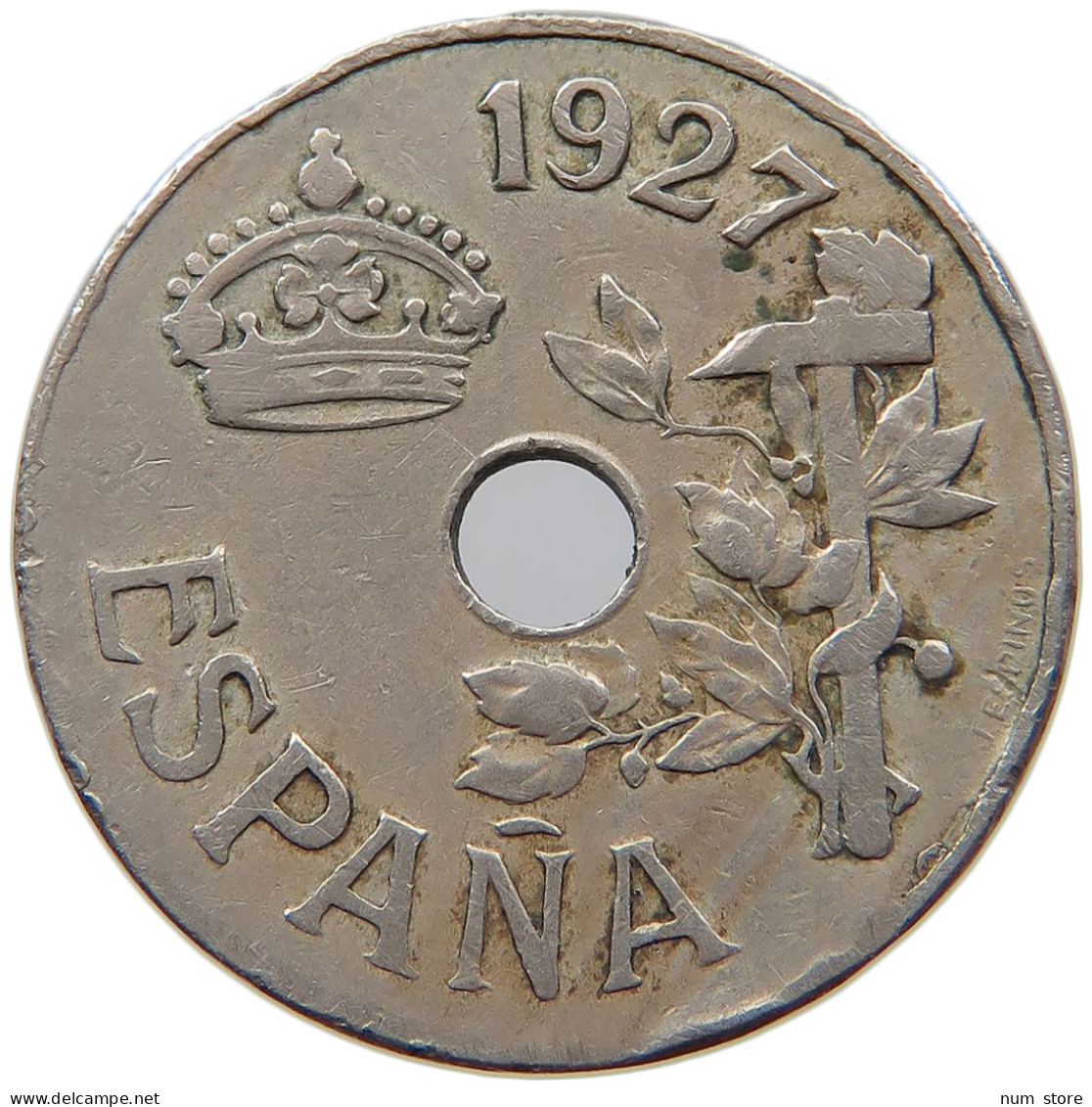 SPAIN 25 CENTIMOS 1927 #s008 0415 - 25 Centiemos