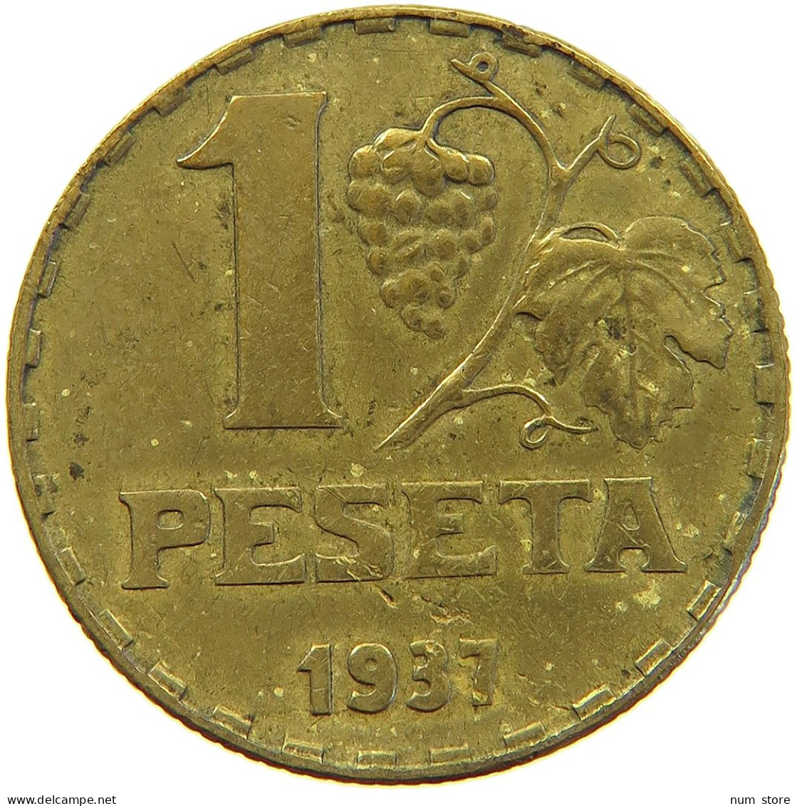 SPAIN 1 PESETA 1937 #s024 0281 - 1 Peseta