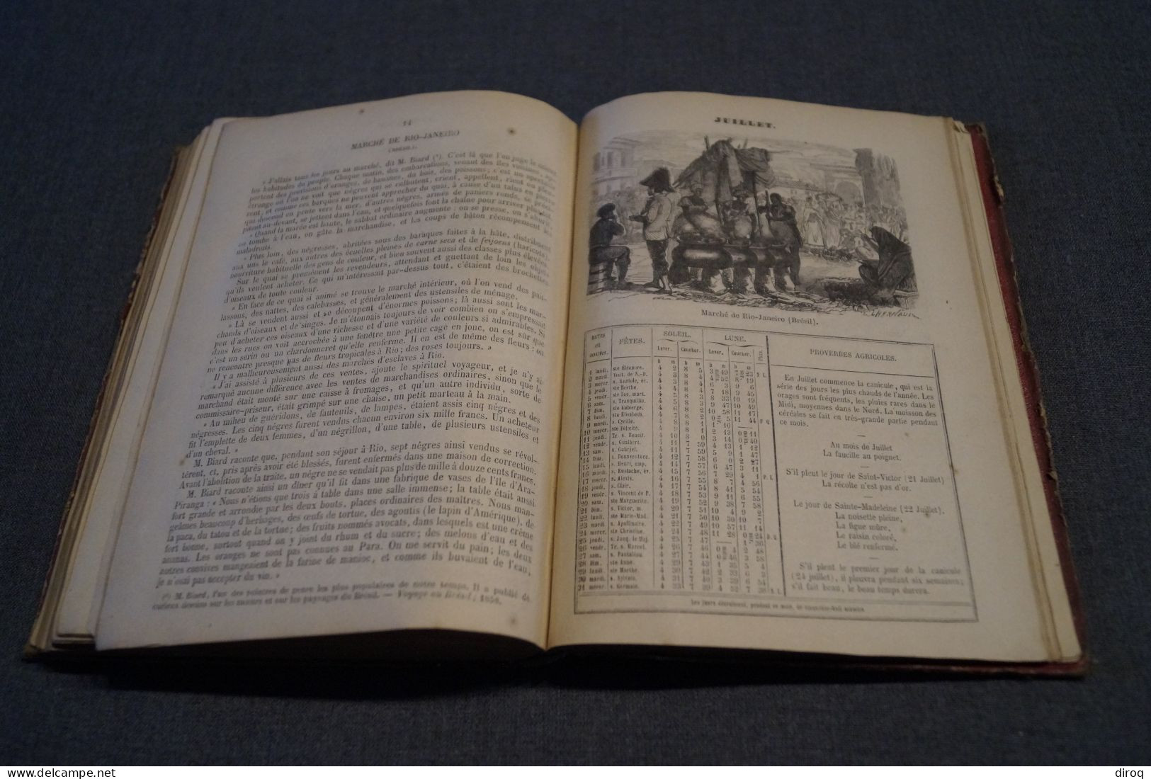 Almanach 1862 à 1867, 6 années,magasin Pittoresque,20 Cm. sur 15 Cm.Complet