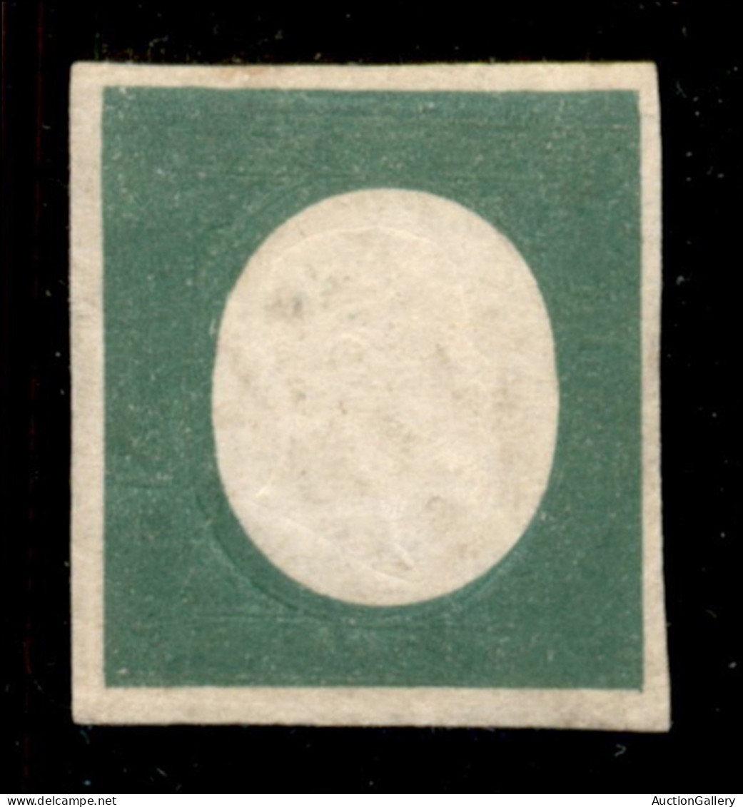 Antichi Stati Italiani - Sardegna - 1854 - Non Emesso - 5 Cent Verde Oliva Scuro (10) - Gomma Originale - Diena + Cert A - Autres & Non Classés