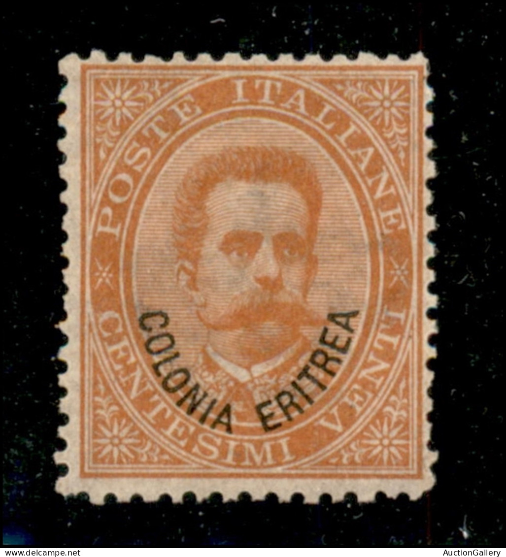 Colonie - Eritrea - 1893 - 20 Cent Umberto (5) Ben Centrato - Gomma Integra - Cert. Diena - Autres & Non Classés