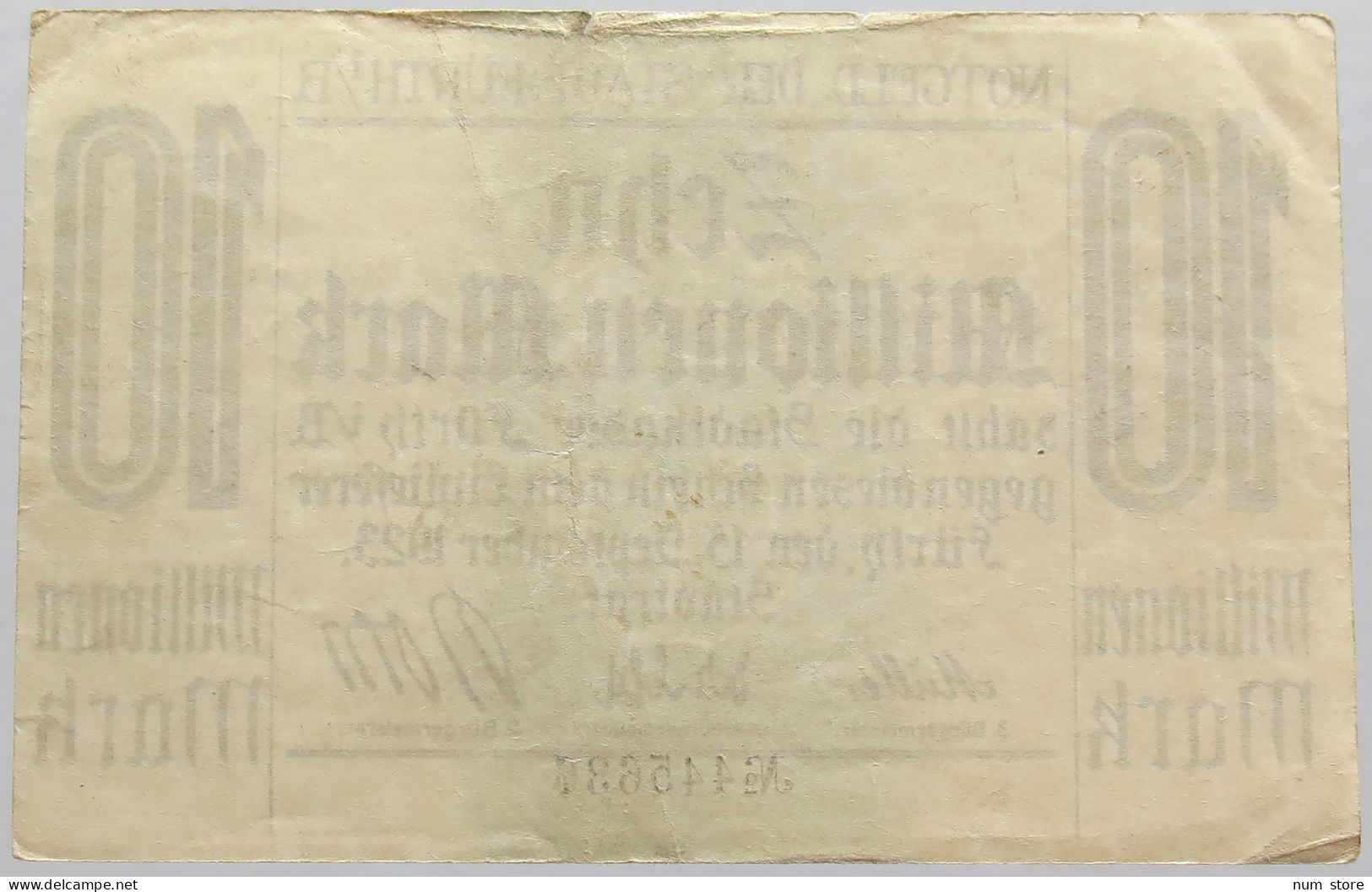 GERMANY 10 MILLIONEN MARK 1923 FURTH #alb003 0407 - 10 Millionen Mark