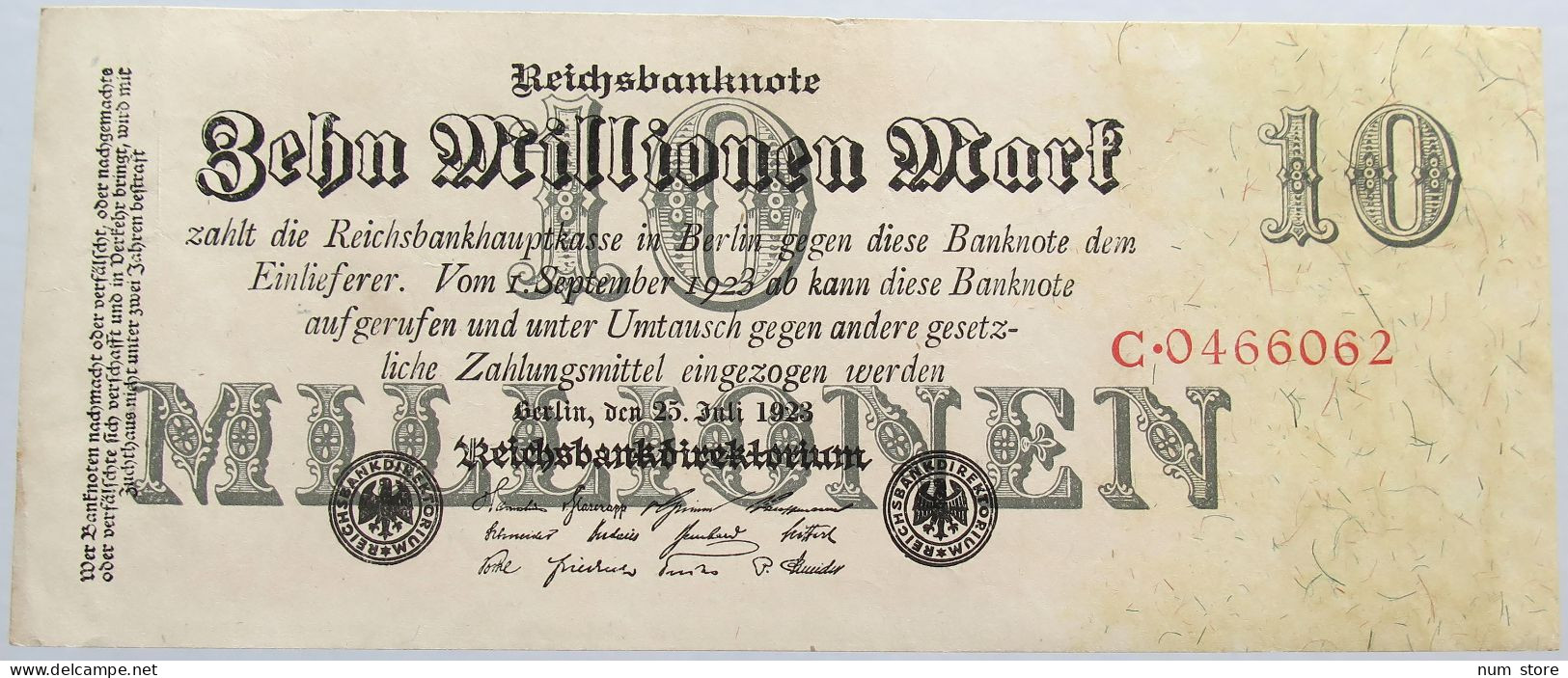 GERMANY 10 MILLIONEN MARK 1923 #alb004 0497 - 10 Millionen Mark
