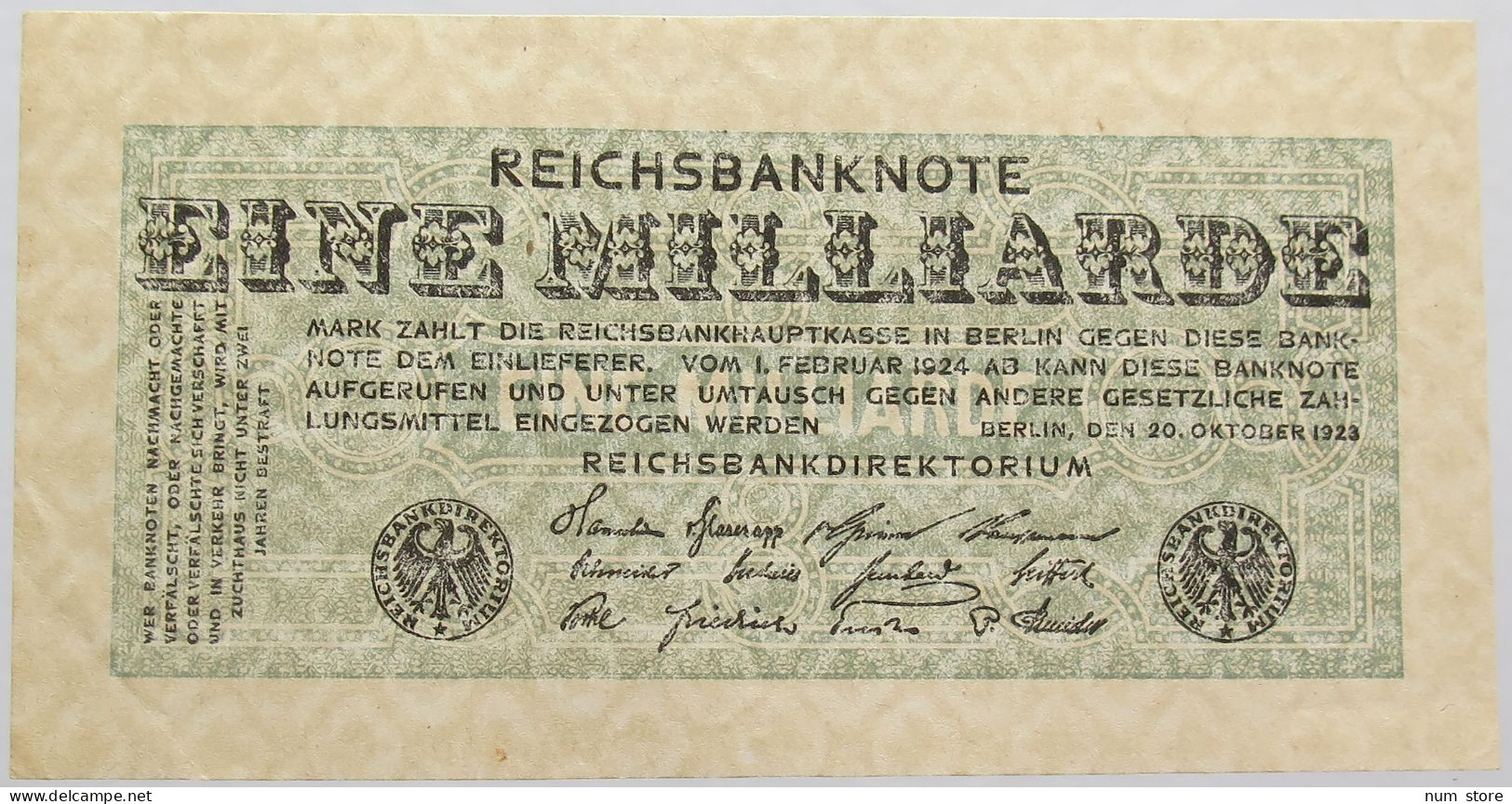 GERMANY 1 MILLIARDE MARK 1923 #alb013 0087 - 1 Milliarde Mark