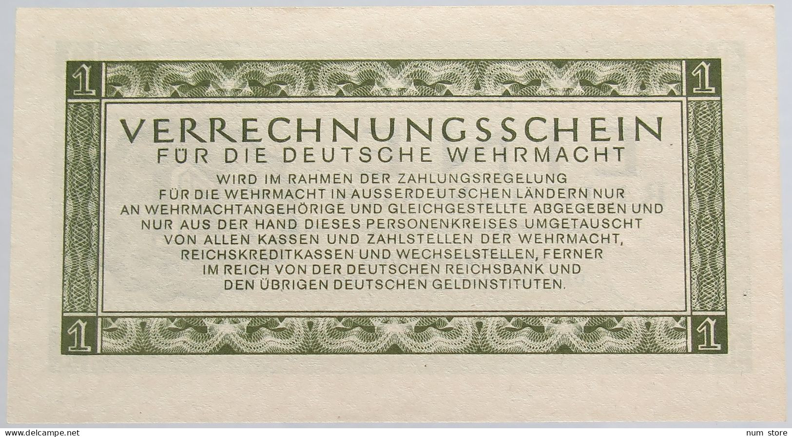 GERMANY 1 MARK 1944 WEHRMACHT UNC #alb012 0009 - Sonstige & Ohne Zuordnung