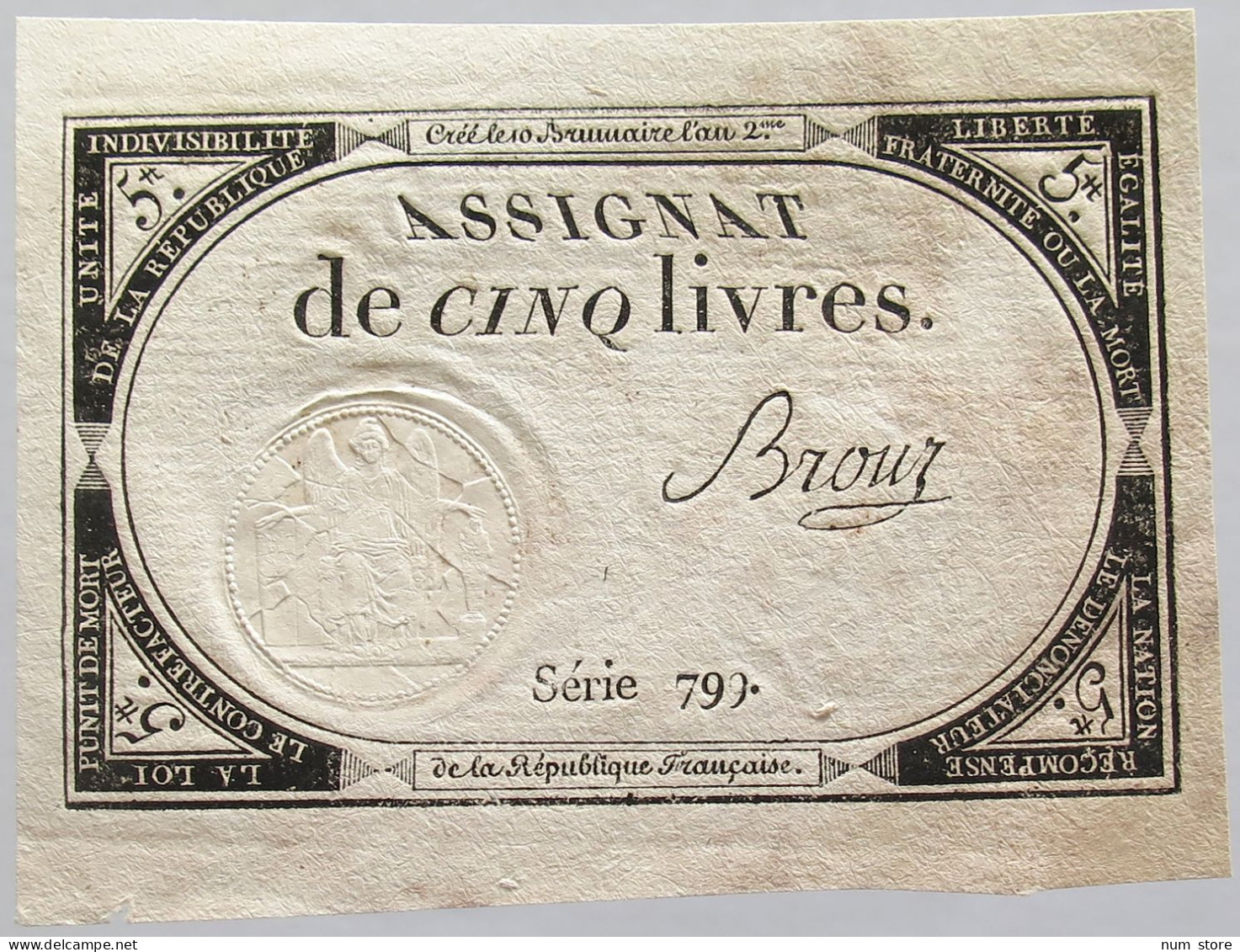 FRANCE ASSIGNAT 5 LIVRES #alb010 0247 - Assignats & Mandats Territoriaux