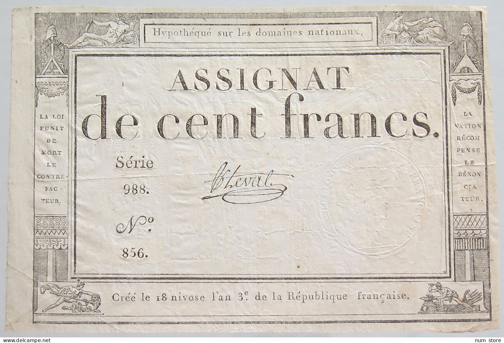 FRANCE ASSIGNAT 100 FRANCS #alb010 0371 - Assignats & Mandats Territoriaux