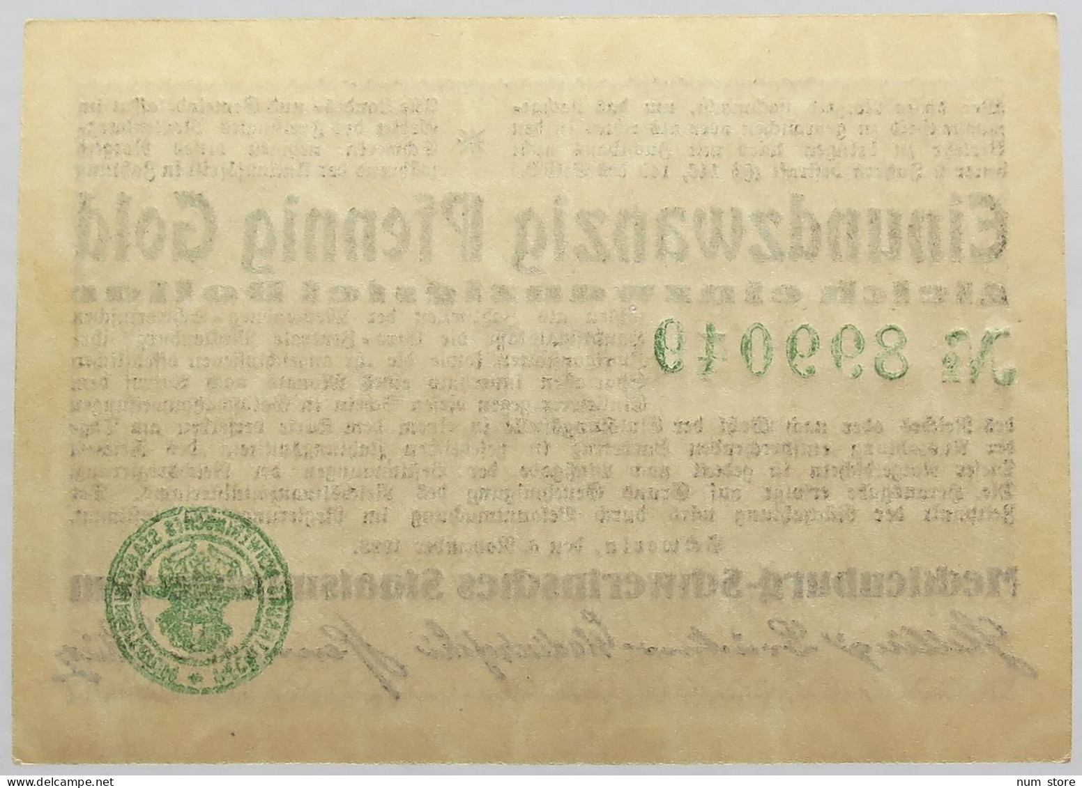 GERMANY 2.1 GOLDPFENNIG 1923 MECKLENBURG #alb008 0197 - Deutsche Golddiskontbank
