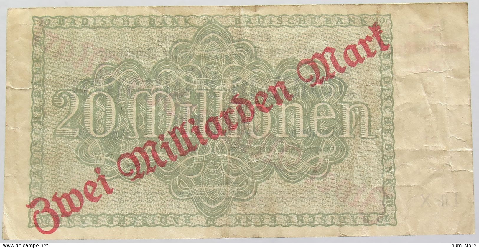 GERMANY 2 MILLIARDEN MARK 1923 BADEN #alb010 0229 - 5 Mrd. Mark
