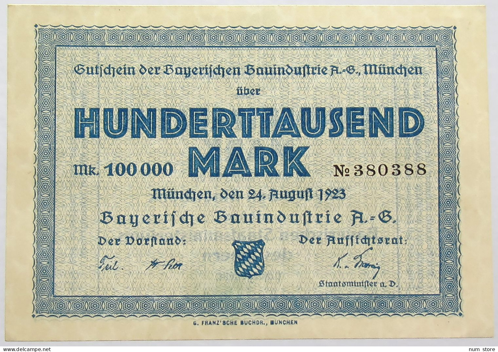 GERMANY 10000 MARK 1923 MUNCHEN TOP #alb067 0263 - 10.000 Mark