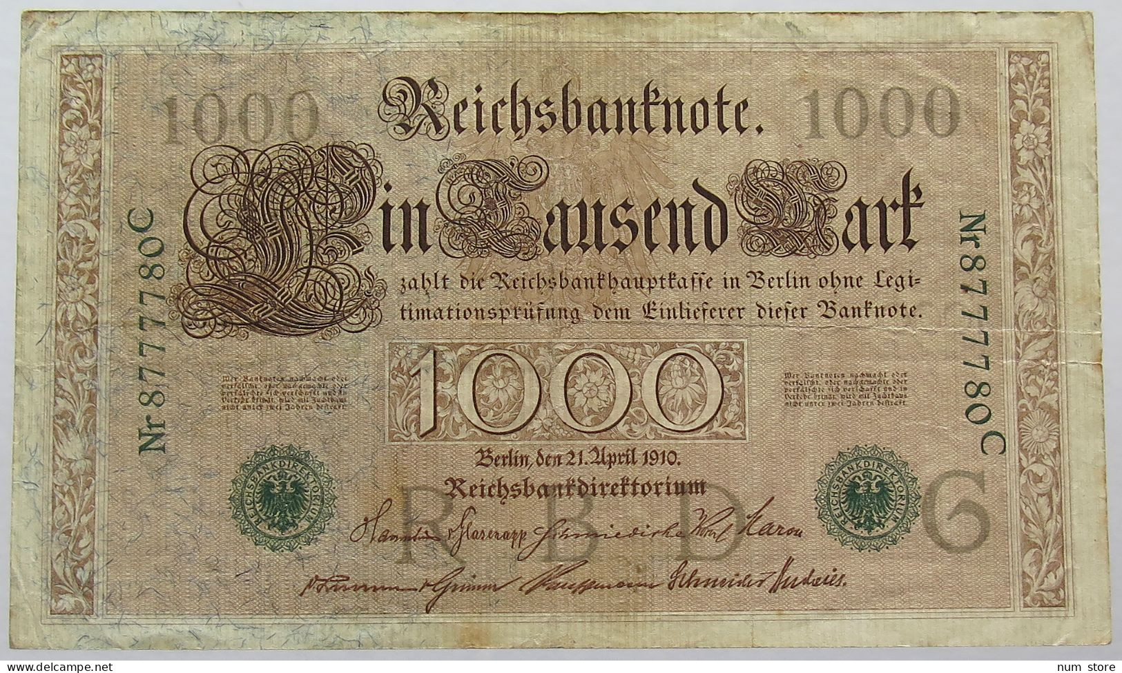 GERMANY 1000 MARK 1910 #alb067 0163 - 1.000 Mark