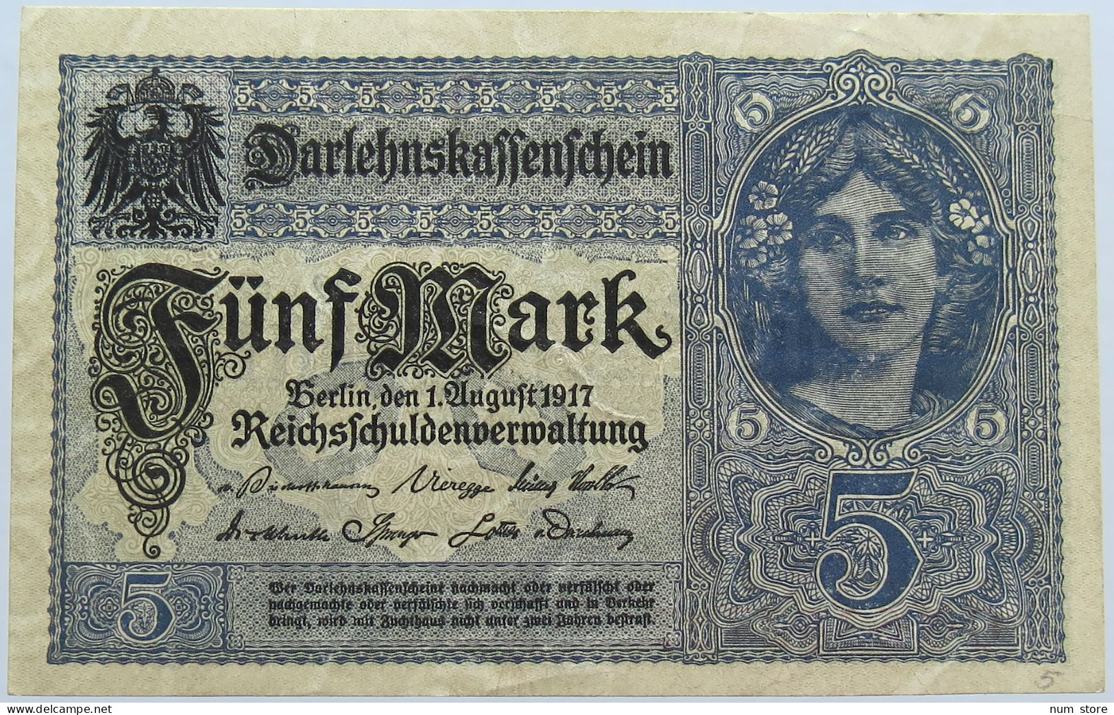 GERMANY 5 MARK 1917 #alb004 0333 - 5 Mark