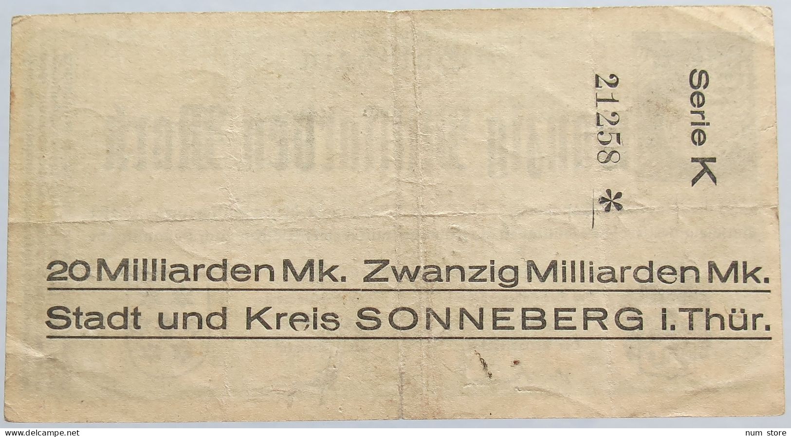 GERMANY 20 MILLIONEN MARK SONNEBERG #alb003 0177 - 20 Mio. Mark