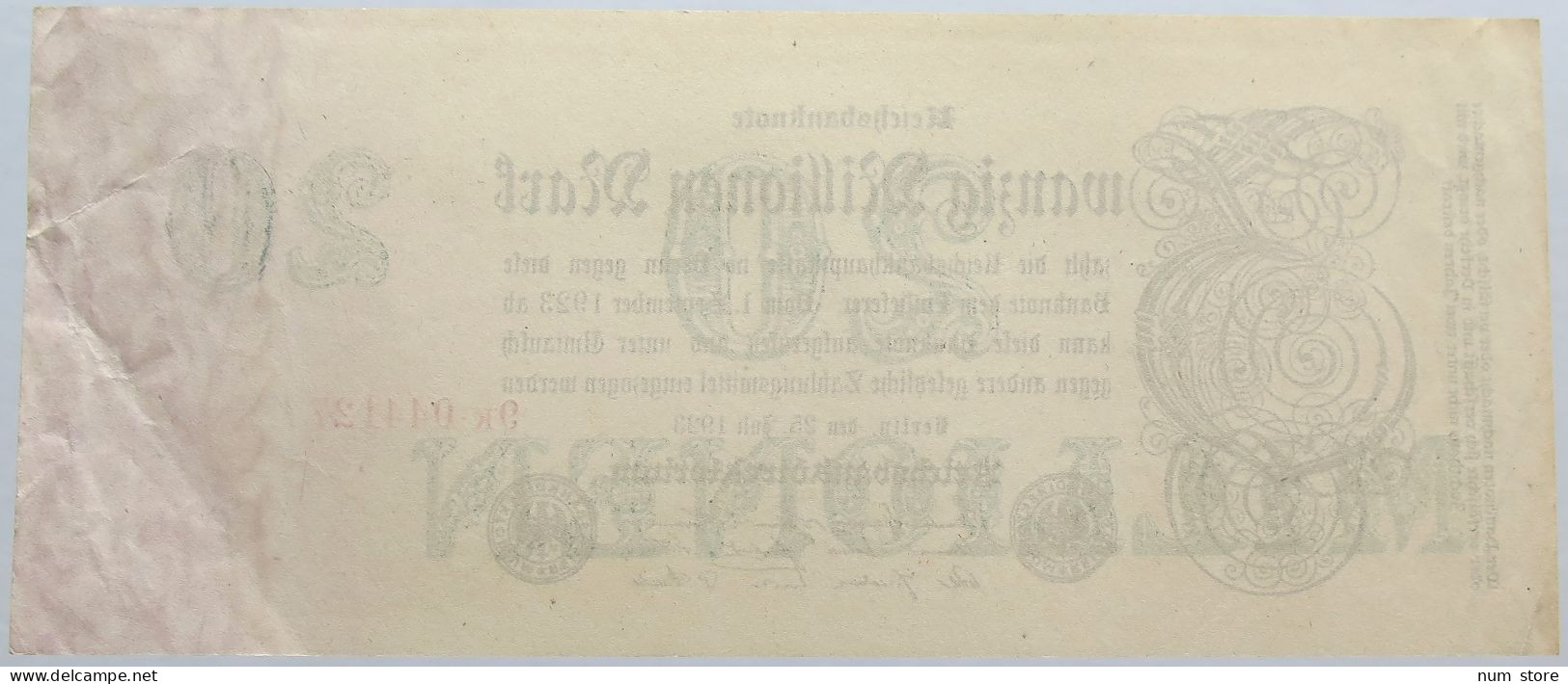 GERMANY 20 MILLIONEN MARK 1923 #alb004 0481 - 20 Millionen Mark