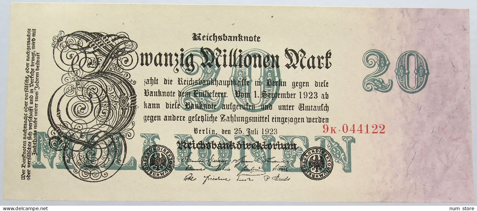 GERMANY 20 MILLIONEN MARK 1923 #alb004 0485 - 20 Millionen Mark