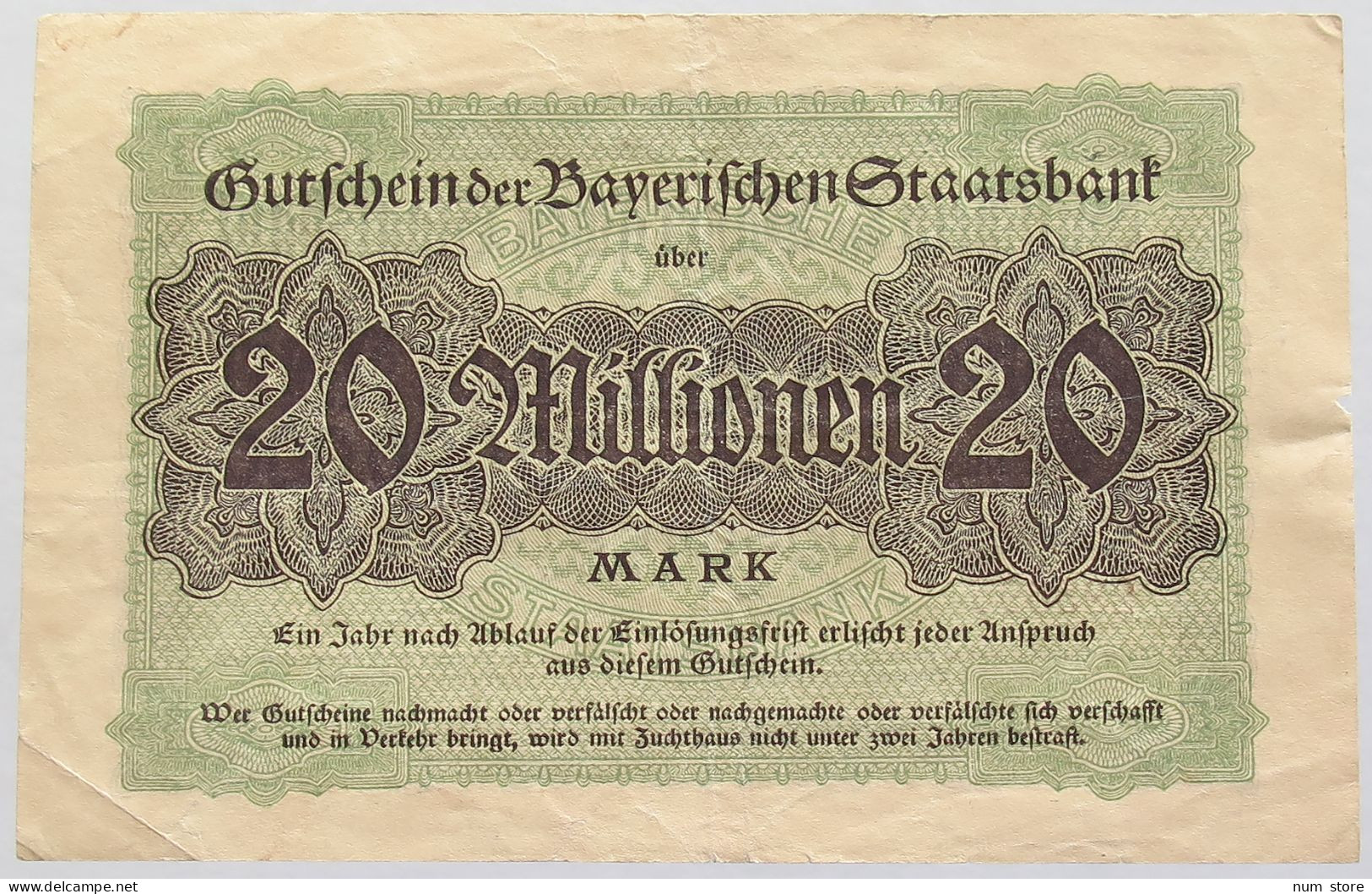 GERMANY 20 MILLIARDEN MARK 1923 BAYERN #alb010 0227 - 20 Milliarden Mark