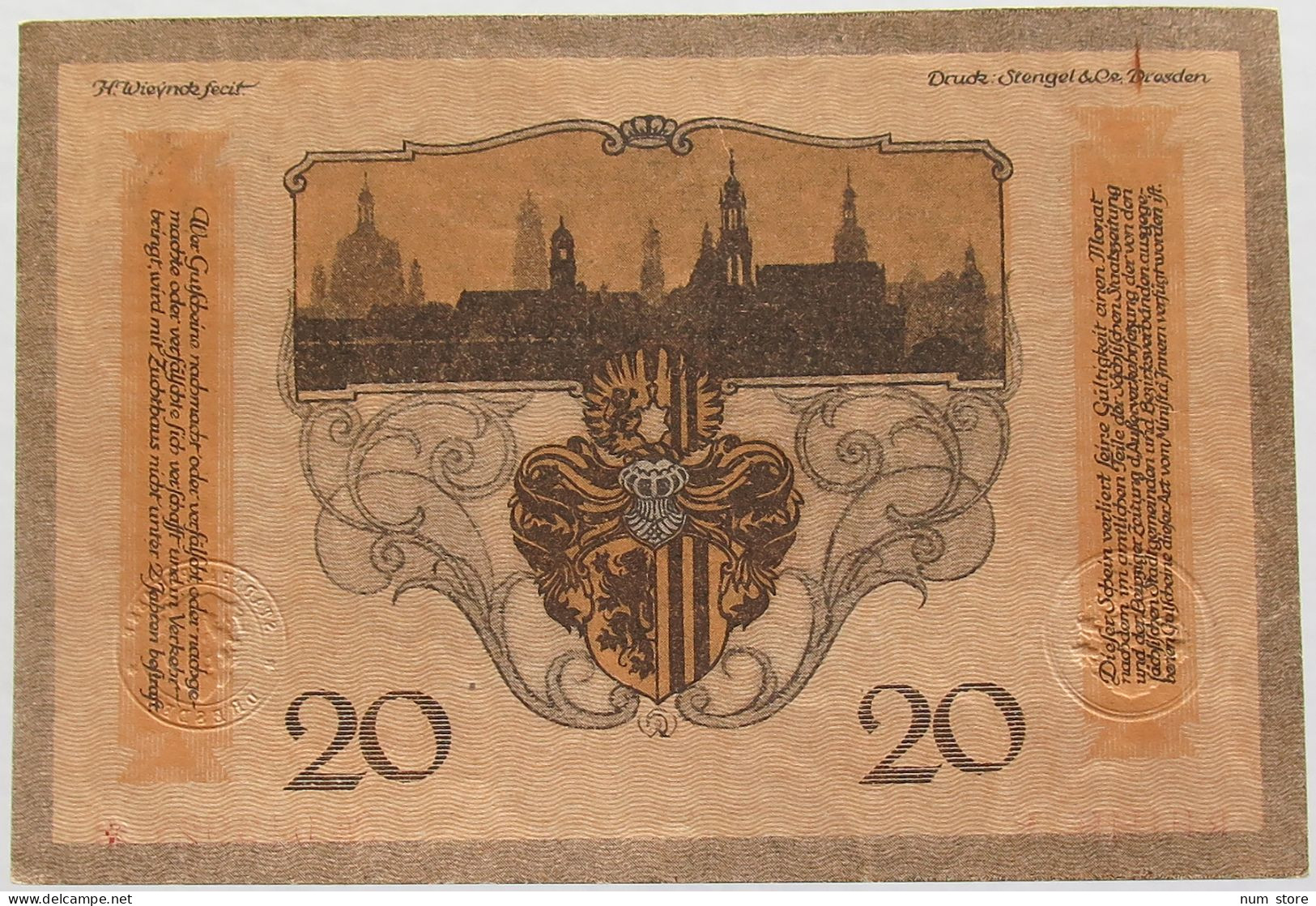 GERMANY 20 MARK 1918 DRESDEN #alb010 0157 - 20 Mark