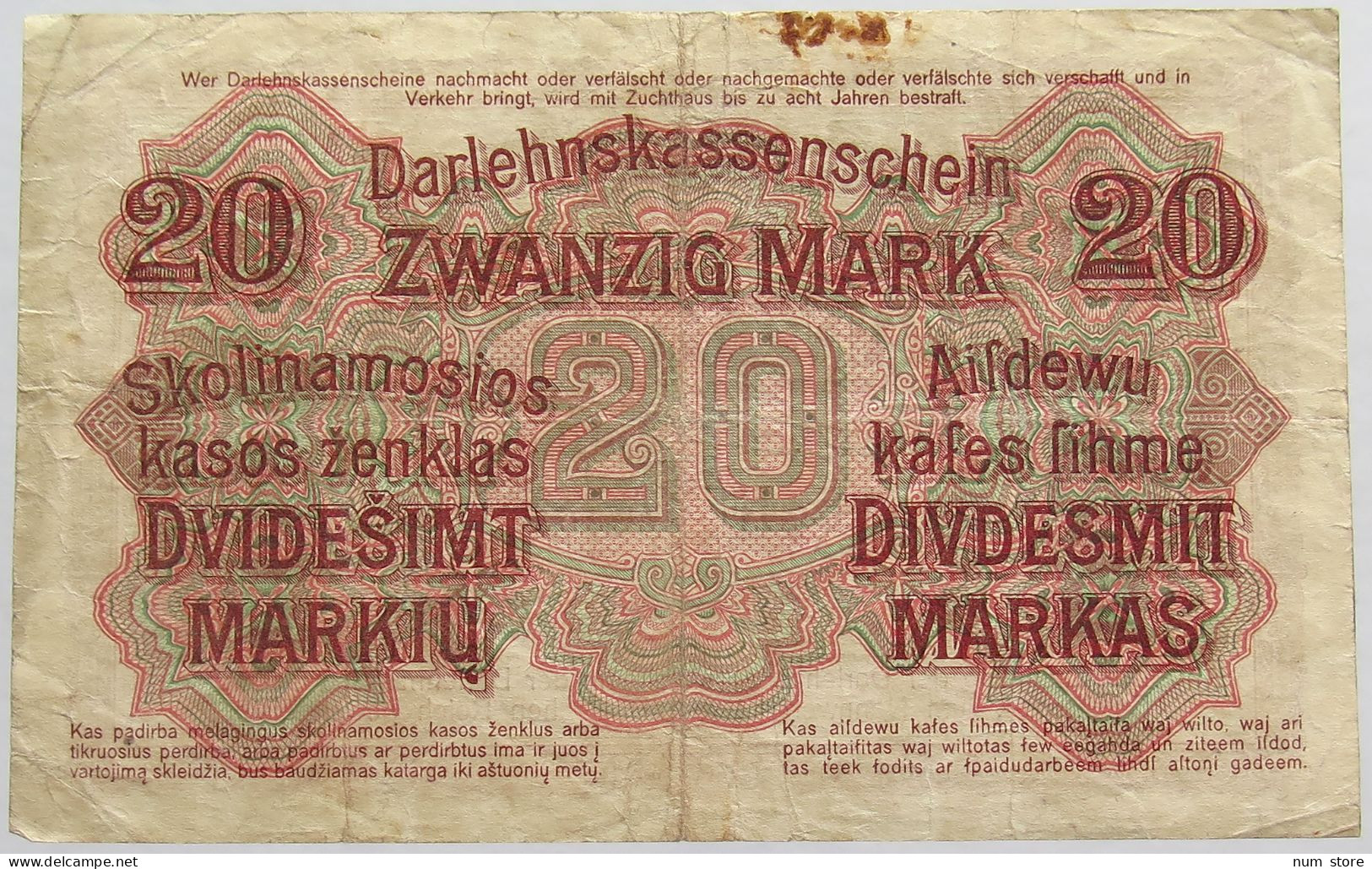 GERMANY 20 MARK 1918 #alb018 0387 - 20 Mark