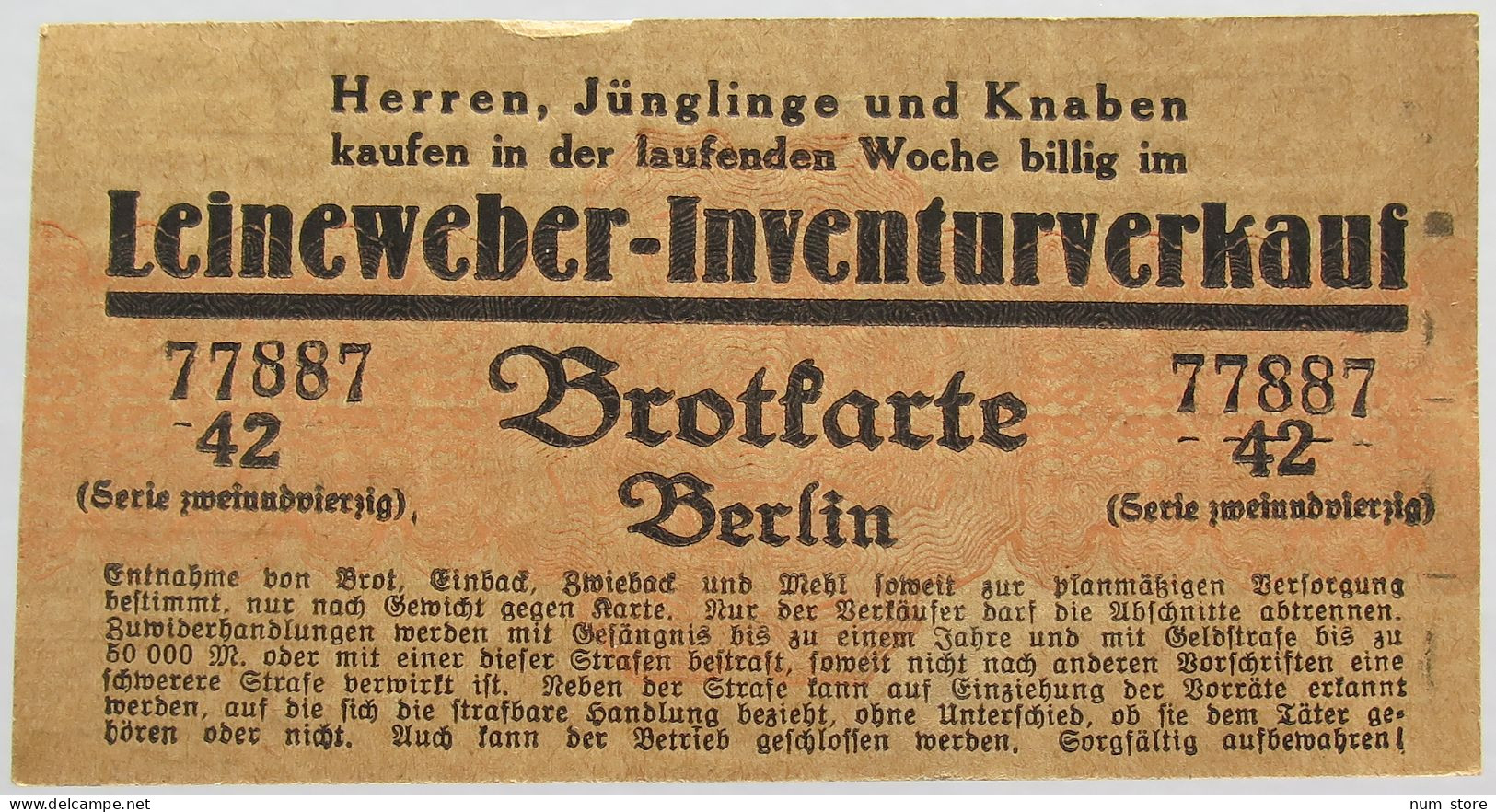 GERMANY BROTKARTE RATION CARD BERLIN #alb020 0079 - Other & Unclassified