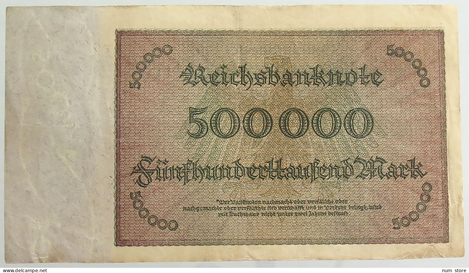 GERMANY 500000 MARK 1923 #alb066 0523 - 500.000 Mark