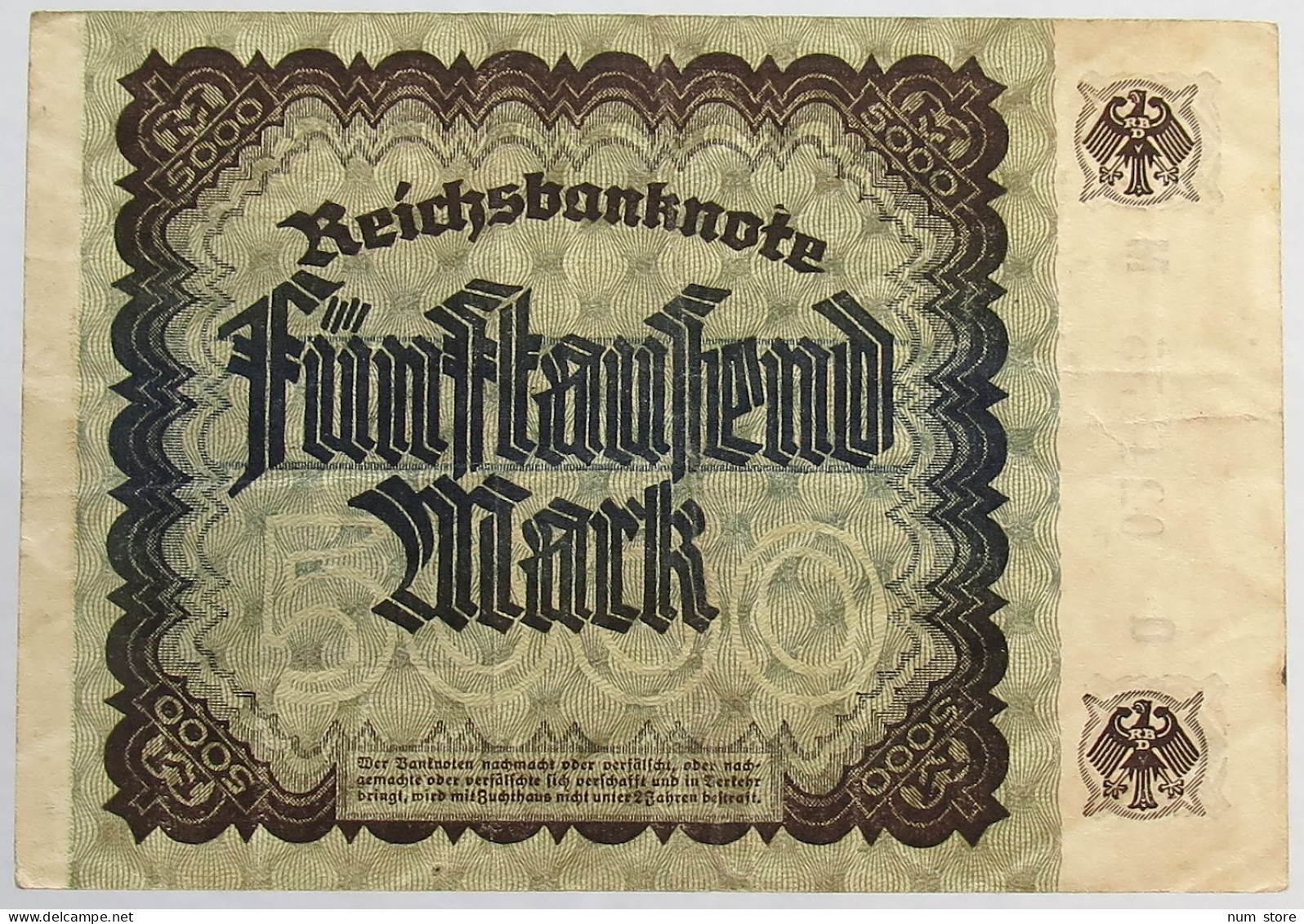 GERMANY 5000 MARK 1922 #alb066 0319 - 5000 Mark