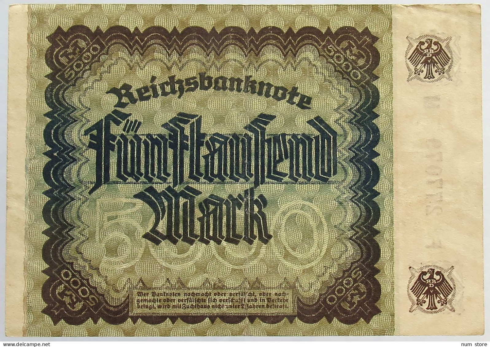 GERMANY 5000 MARK 1922 #alb066 0309 - 5000 Mark