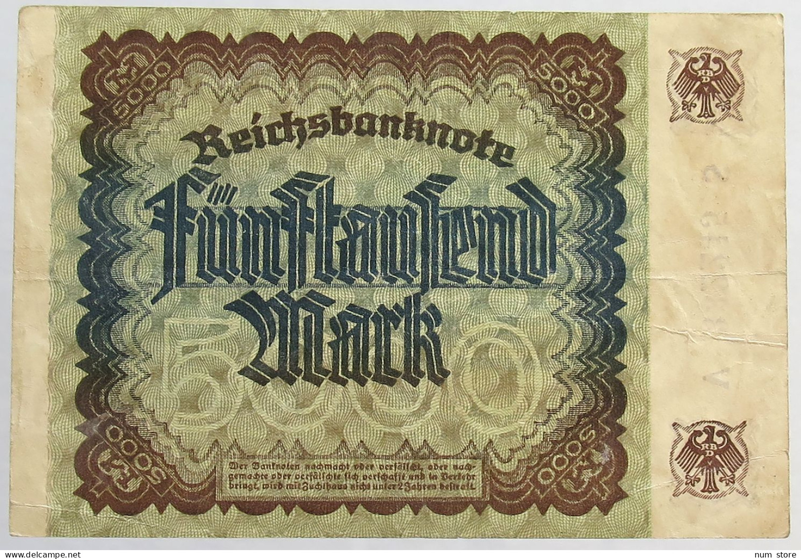 GERMANY 5000 MARK 1922 #alb066 0307 - 5000 Mark