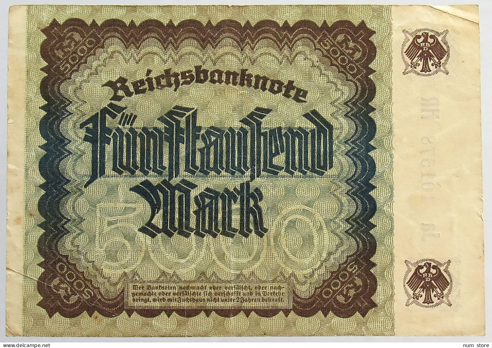 GERMANY 5000 MARK 1922 #alb066 0311 - 5000 Mark