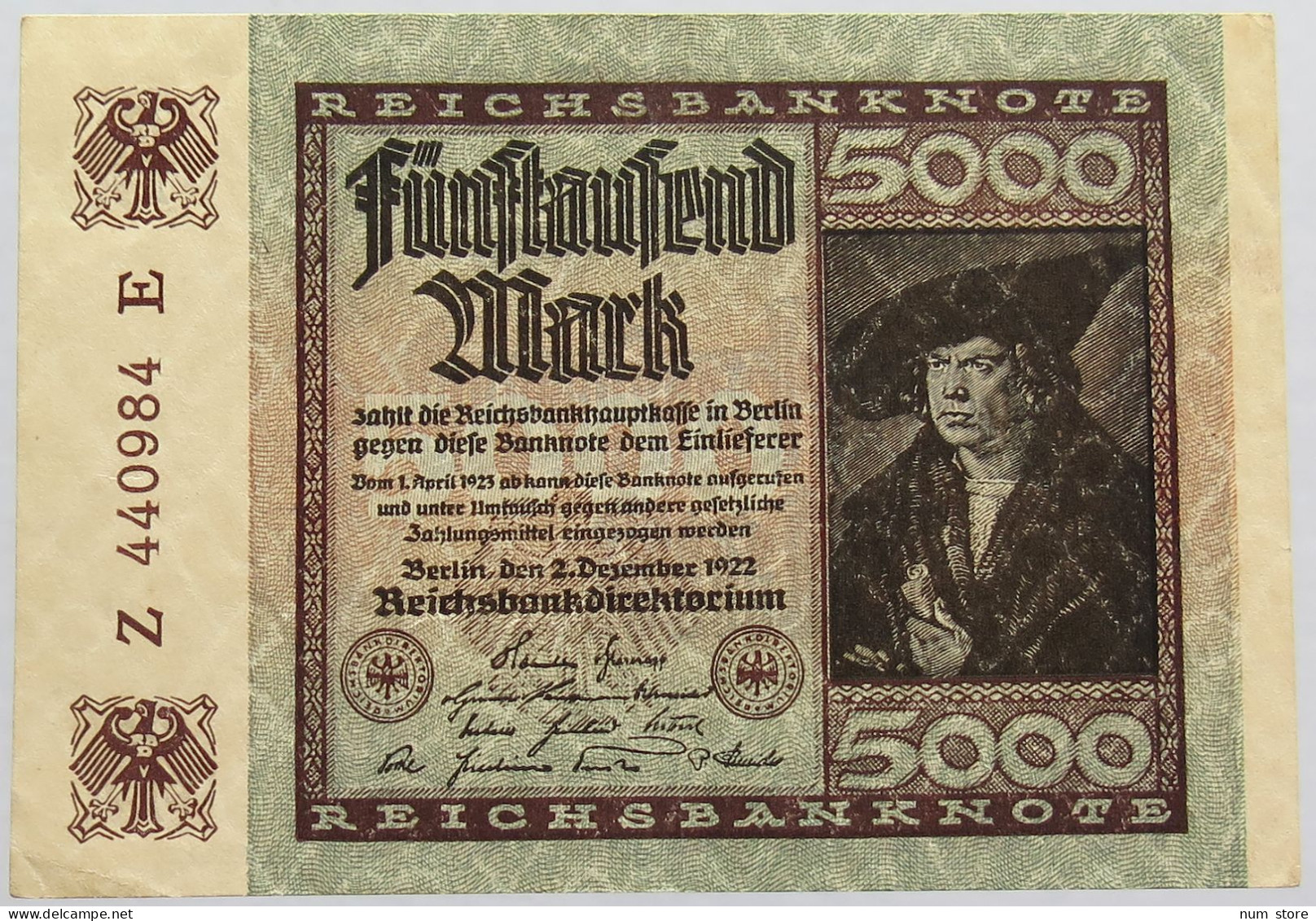 GERMANY 5000 MARK 1922 #alb018 0403 - 5000 Mark