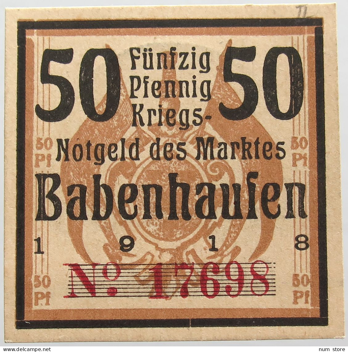 GERMANY 50 PFENNIG BABENHAUSEN 1918 #alb003 0511 - Autres & Non Classés
