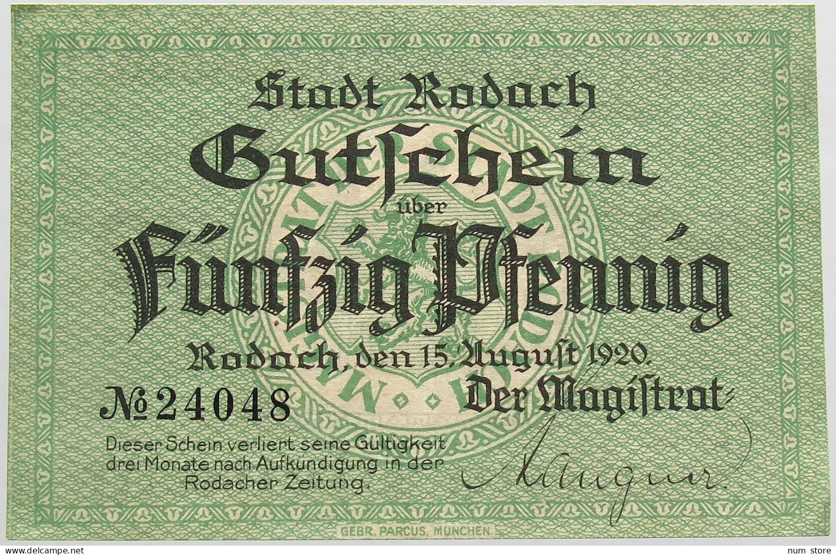 GERMANY 50 PFENNIG 1920 RODACH #alb003 0271 - Autres & Non Classés