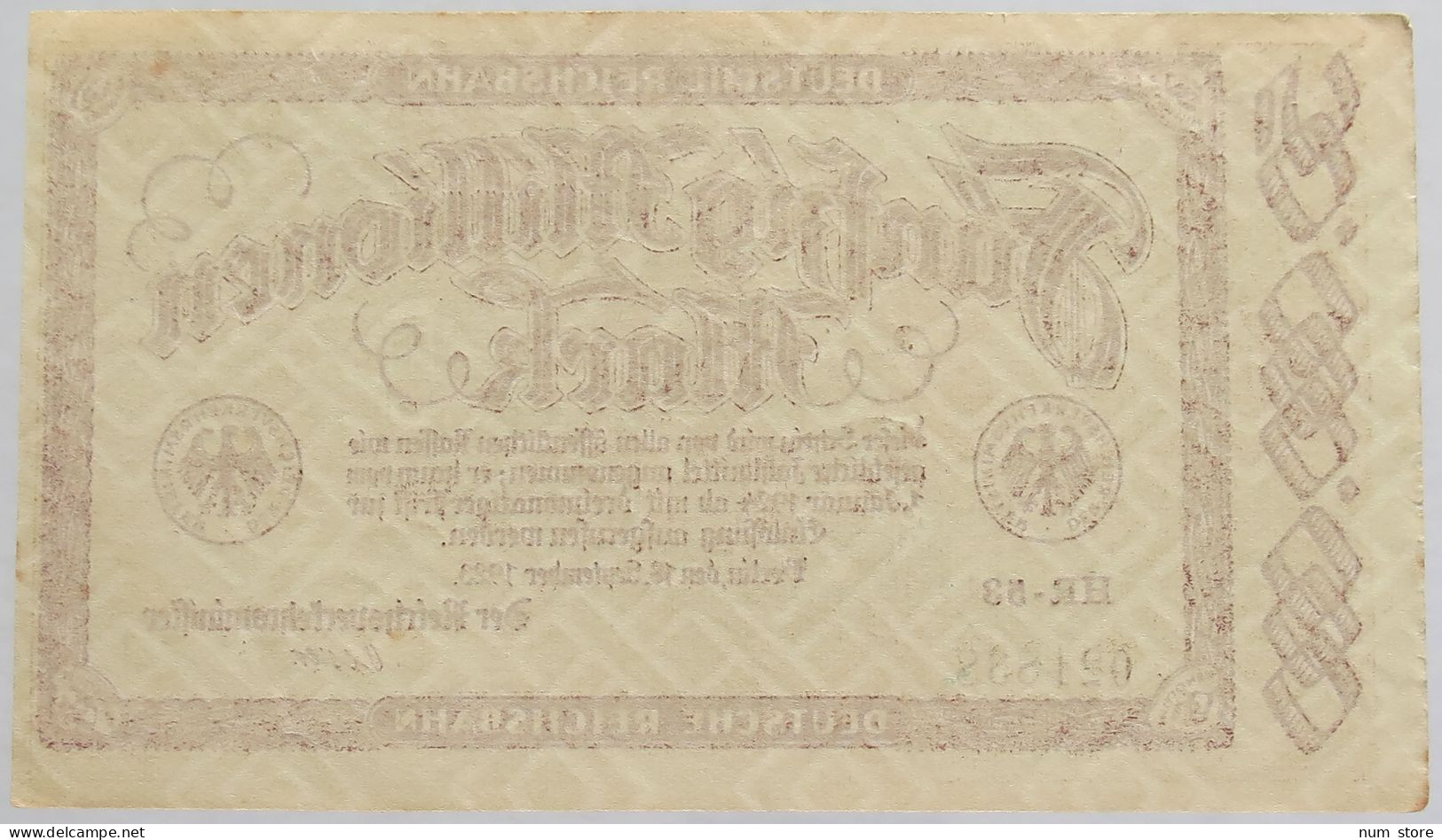 GERMANY 50 MILLIONEN MARK 1923 REICHSBAHN #alb012 0073 - 50 Mio. Mark
