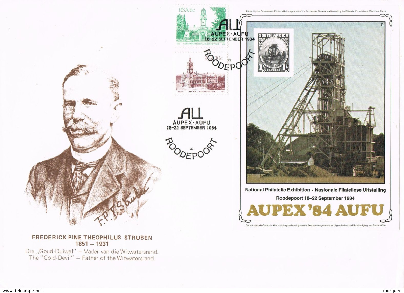 52431. Carta F.D.C. ROODEPOORT (South Afroca) 1984. AUPEX 84. EXhibition Philatelic - FDC