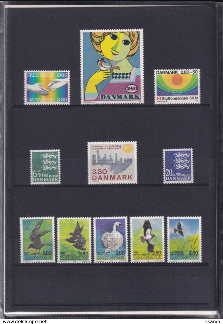 DÄNEMARK 1986 Mi-Nr. 853-887 Jahresmappe - Year Set ** MNH - Années Complètes