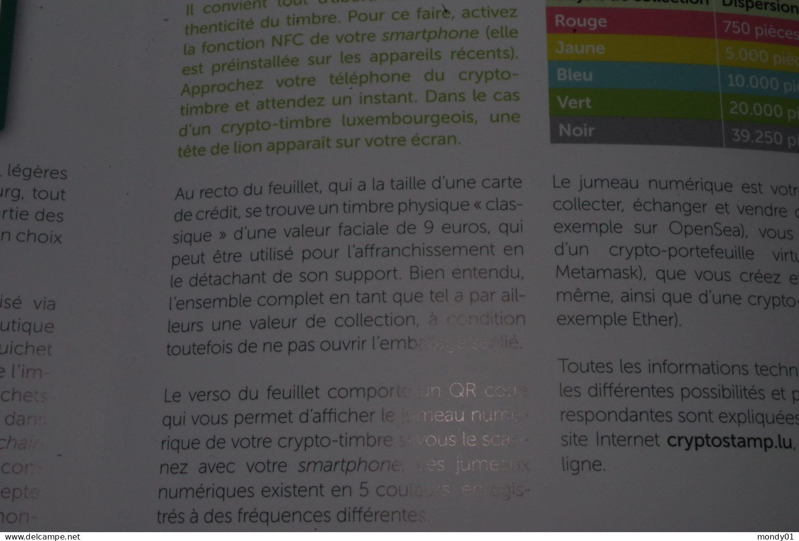 4-401 Insolite QR Code Lion Licorne Premier Crypto Timbre Stamp Luxembourg Internet Numérique + Notice En Français - Hologrammen