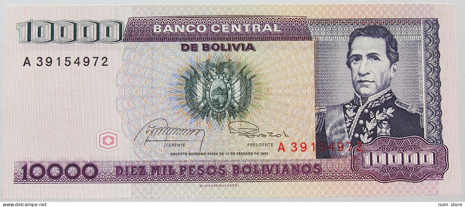BOLIVIA 10000 BOLIVIANOS 1984 TOP #alb016 0561 - Bolivie