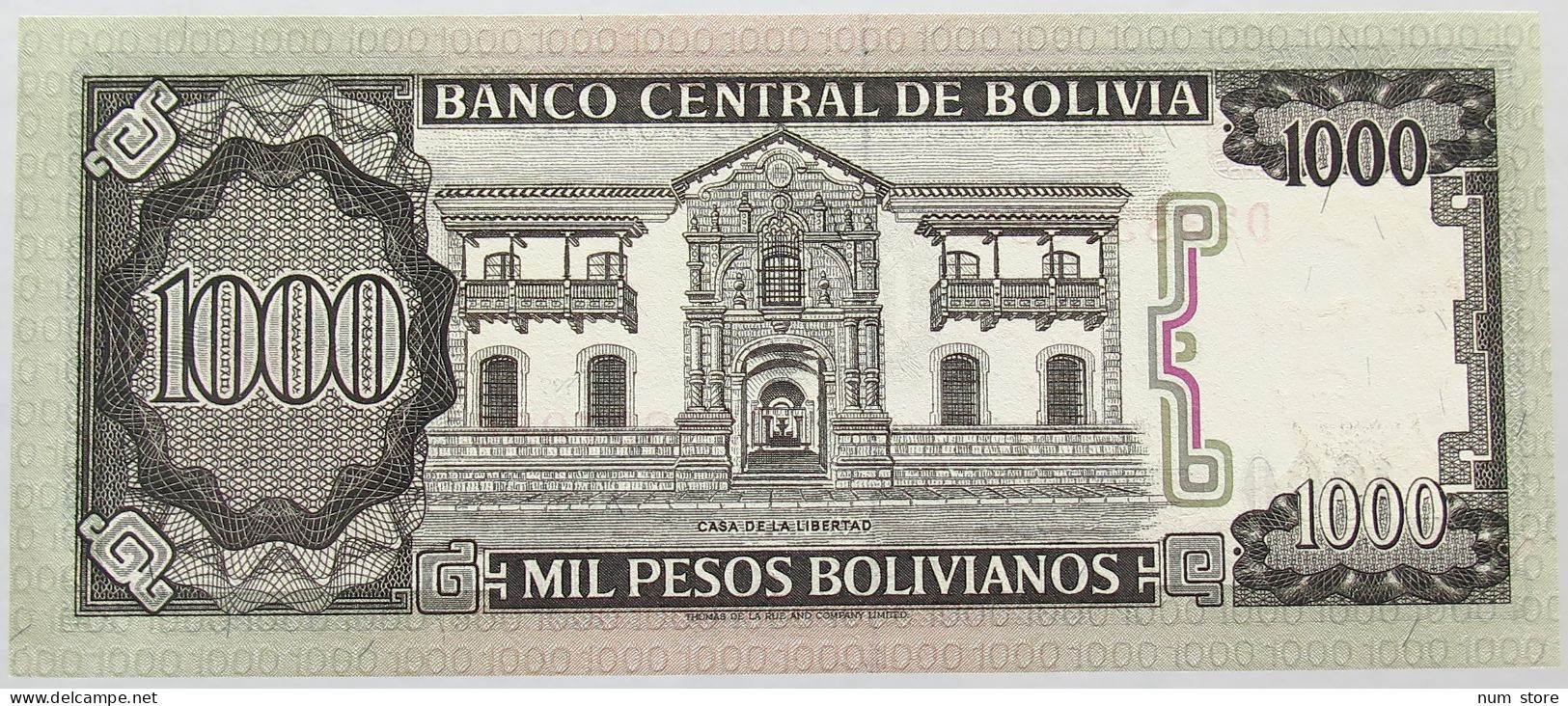 BOLIVIA 1000 BOLIVIANOS 1982 TOP #alb016 0563 - Bolivië