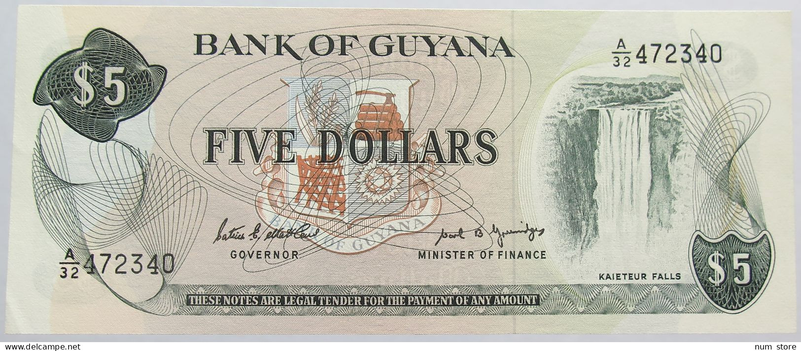 GUYANA 5 DOLLARS 1966 #alb013 0299 - Guyana